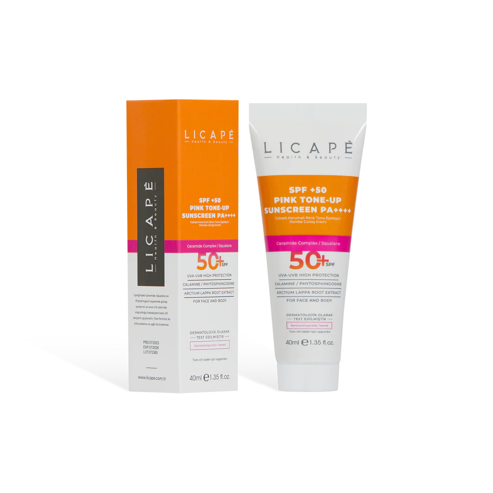 LICAPÈ PINK TONE UP SUNSCREEN PA++++ 50 SPF - Kem chống nắng phổ rộng SPF50+ giúp đều màu (Pink tone-up)