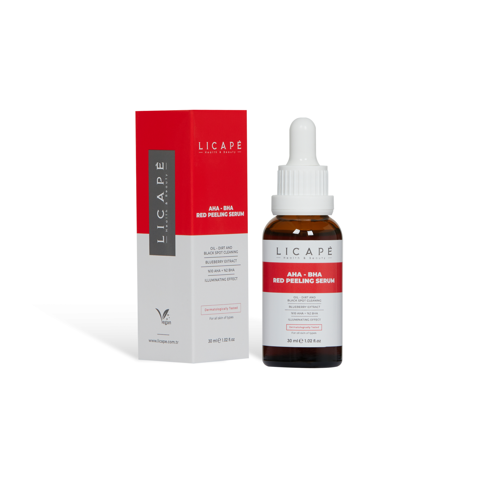 LICAPÈ AHA-BHA RED PEELING SERUM - Serum Peel trẻ hóa da với 10% AHA - 2% BHA