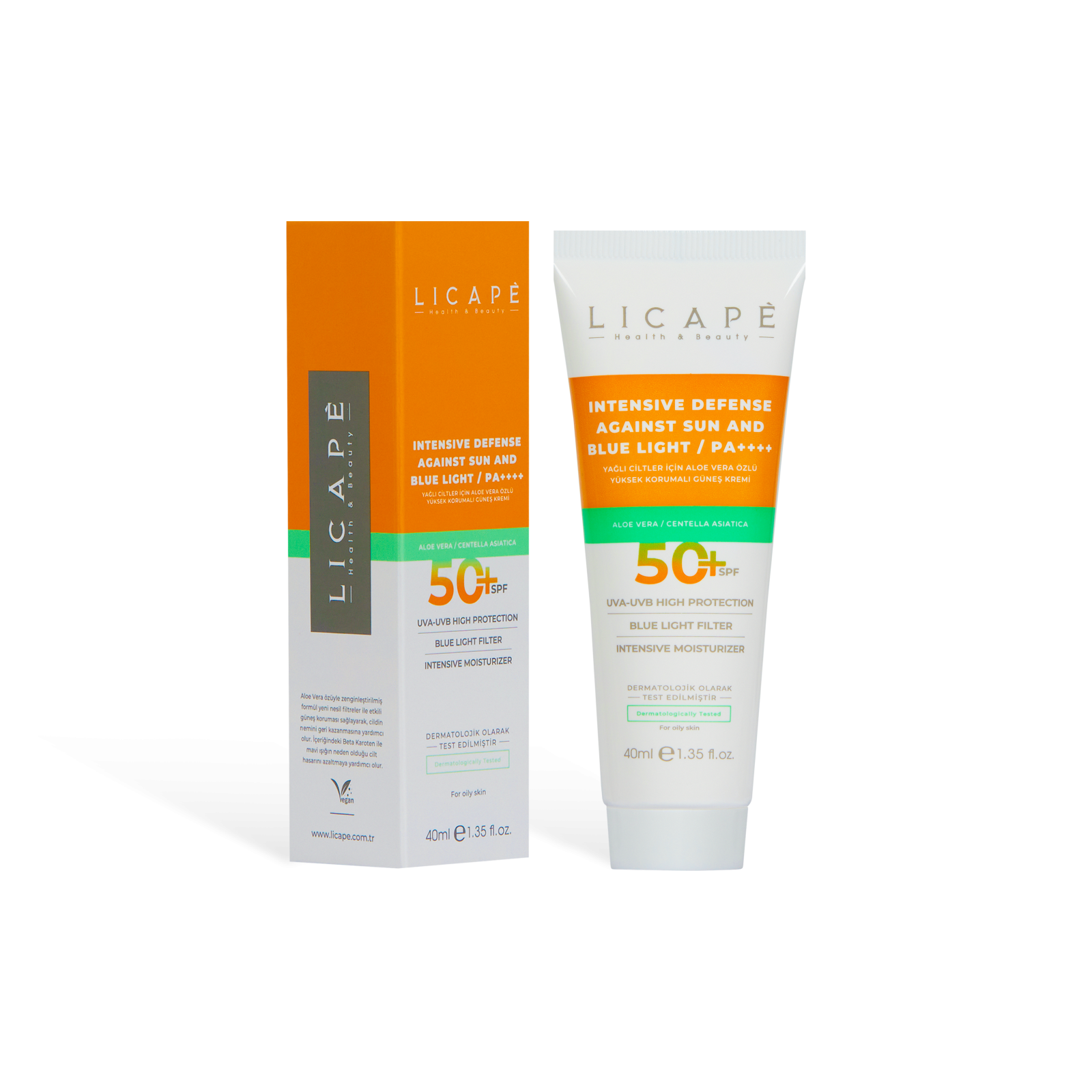 LICAPÈ INTENSIVE DEFENSE AGAINST SUN AND BLUE LIGHT / PA++++ FOR OILY SKIN 50 SPF - Kem chống nắng phổ rộng SPF50+ cho da dầu mụn