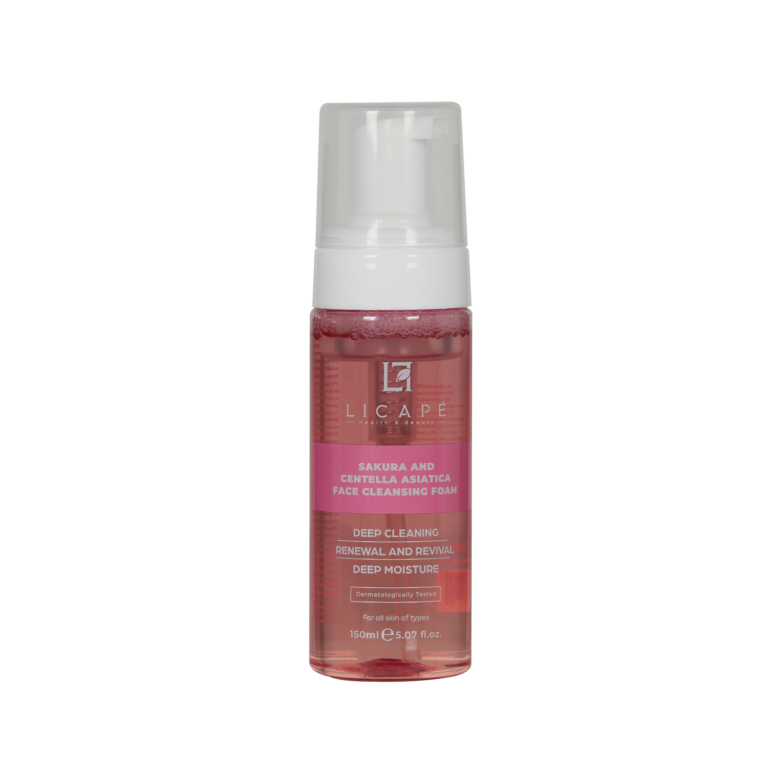 LICAPÈ SAKURA AND CENTELLA ASIATICA FACE CLEANSING FOAM - Sữa rửa mặt tạo bọt & làm sạch sâu